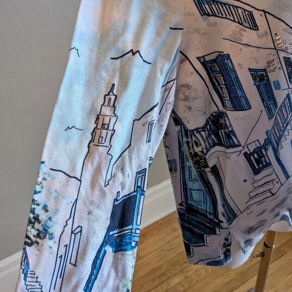 Allison Daley Embellished Shirt Beaded Coastal Granny Top Size Petite Large - Picture 4 of 5